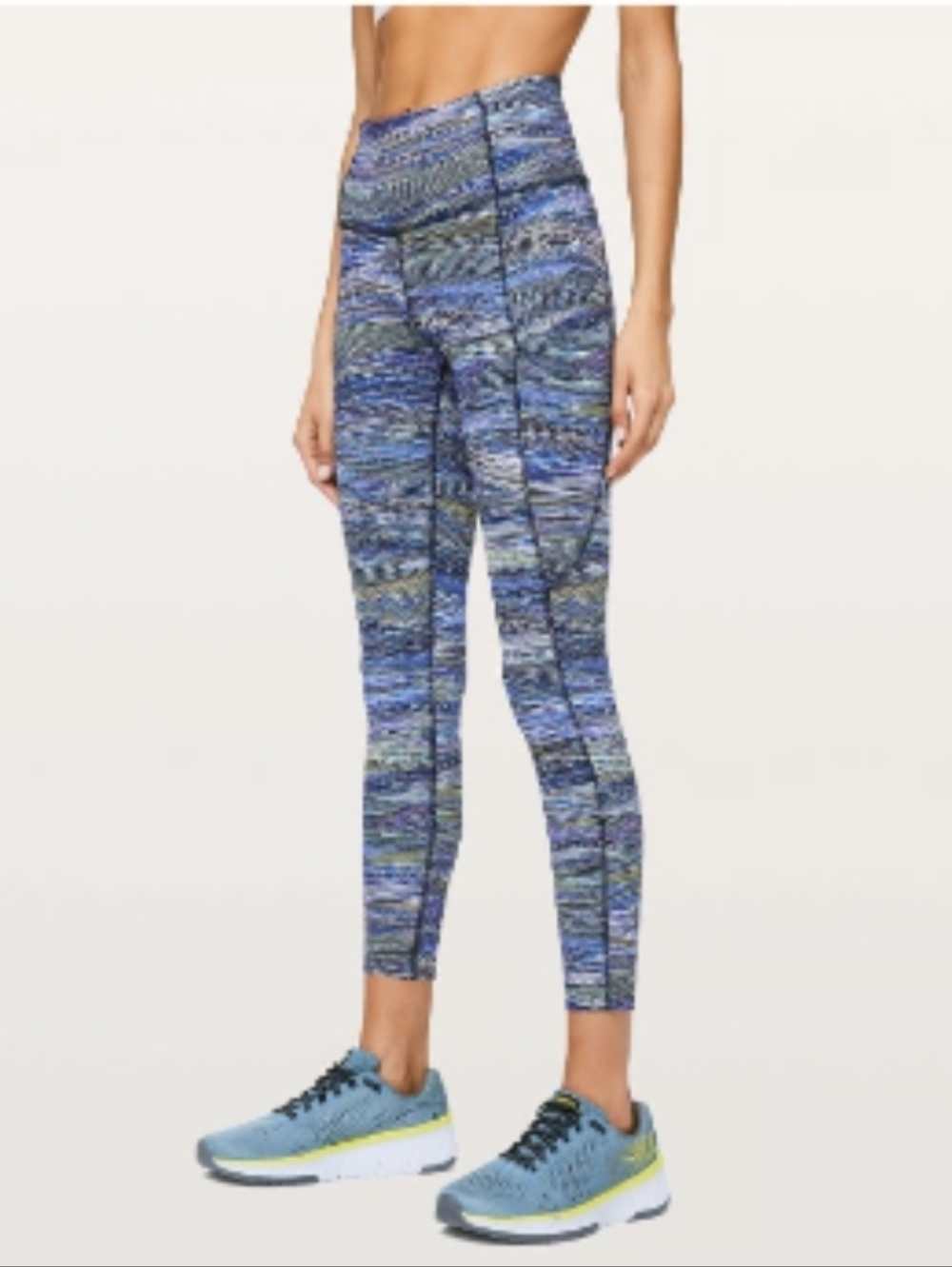 Lululemon Free & Fast Tight II 25" Interconnect Blue Multicolor - Size 6